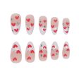 White French Tip Press on Nails Medium Almond Red Love Heart Rhinestones False Nails with Design Valentine s Day Artificial Acrylic Nails Full Cover Reusable Coffin Fake Nails Glue on Nails for Women Discount