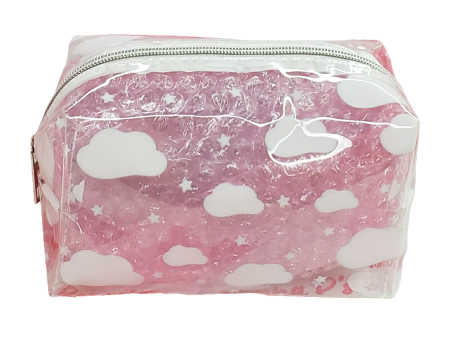 White Cloud Print w Stars Clear Makeup Bag on Sale