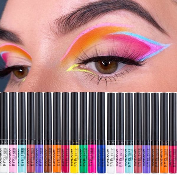 12 Colors Colorful Liquid Eyeliner Pencil Waterproof Long-Lasting  Quick-Dry No Blooming Blue Pink Eye Liner Pen Cosmetics Tools Cheap