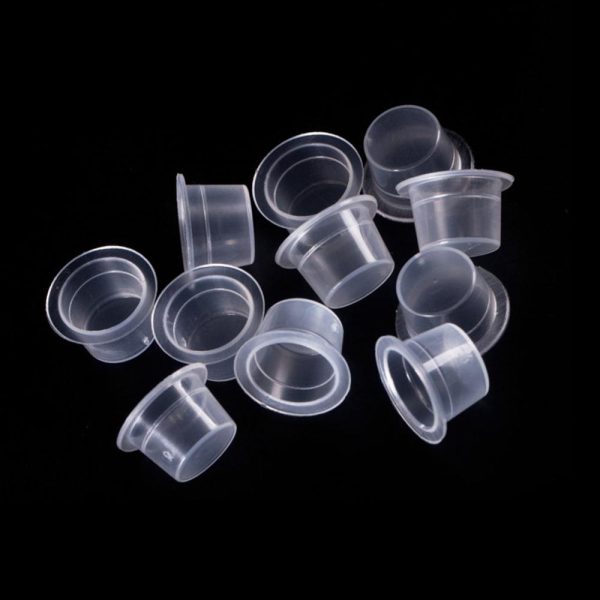 100pc S M L Plastic Disposable Microblading Tattoo Ink Cups Permanent Makeup Pigment Clear Holder Container Cap Tattoo Accessory For Sale