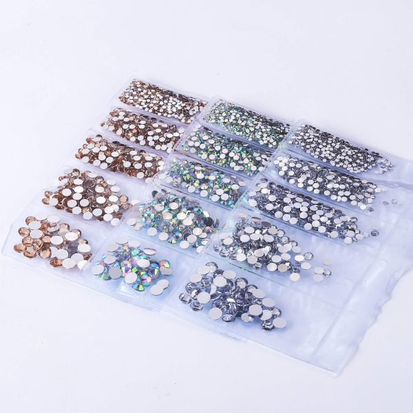 1000 Flat Back Crystals Clear AB Rhinestones 3-6mm NON HOTFIX Gems Beads Resins Fashion