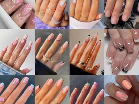 12 Packs (288 Pcs) Press on Nails Medium and Short, Misssix Almond and Square Glue on False Nails with Nail Glue for Women Supply