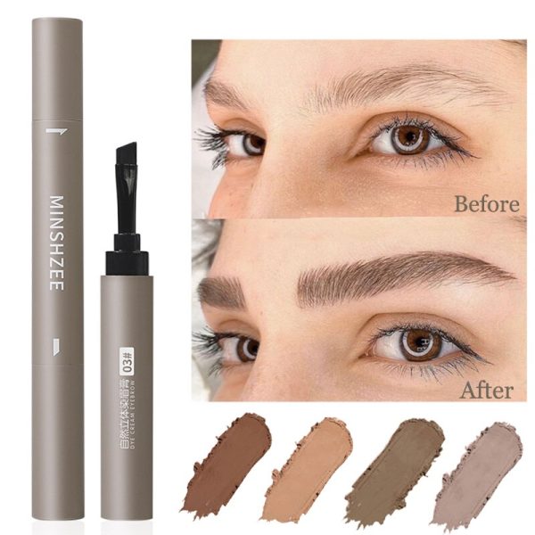 Waterproof Eyebrow Cream Pen with Brush Lasting Not Smudge Lying Silkworm Eyeliner Brown Grey Eyebrow Pencil Makeup Cosmetics Online now