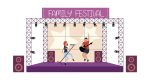 Summer music festival flat cartoon illustrations set For Discount