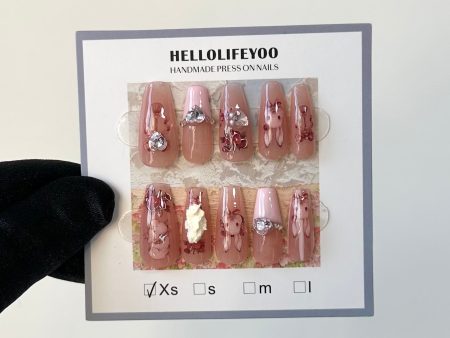 【HANDMADE】ROCOCO- TEN PIECES OF HANDCRAFTED PRESS ON NAIL For Sale