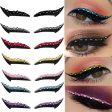 1 Pairs Diamond Eyeliner Stickers 10 color Reusable Self-adhesive Glitter  Eyeliner Double Eyelid Tape Cat Eye Makeup Cosmetic Online Hot Sale