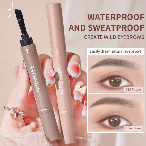 Waterproof Eyebrow Cream Pen with Brush Lasting Not Smudge Lying Silkworm Eyeliner Brown Grey Eyebrow Pencil Makeup Cosmetics Online now