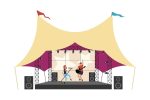 Music festival flat concept vector illustrations set Discount