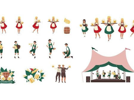 Oktoberfest flat vector illustrations set For Cheap