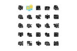 Work monitoring black glyph icons set on white space Sale