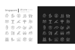 Singapore national symbols linear icons set for dark and light mode For Discount