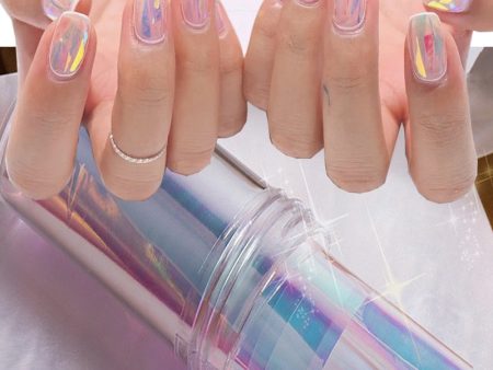 1 Bottle Nail Cellophane Sticker Fashion Spring Summer Glass Foil Film Ice Cube Manicure Decoration Korea Nail Trend Design Online Sale