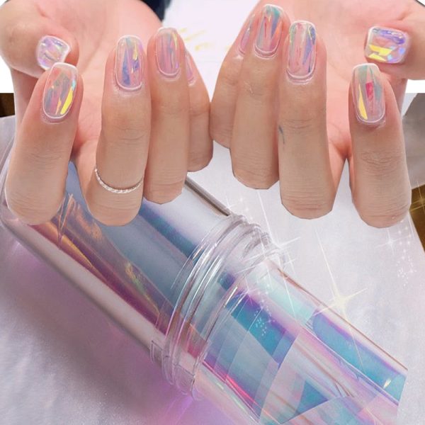 1 Bottle Nail Cellophane Sticker Fashion Spring Summer Glass Foil Film Ice Cube Manicure Decoration Korea Nail Trend Design Online Sale