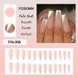 YOSOMK French Tip Press on Nails Long with Designs Pink and White Rhinestones False Fake Nails Press On Coffin Artificial Nails for Women Stick on Nails With Glue on Static nails Online Hot Sale