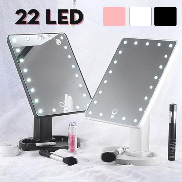 22 LED Lighted Vanity Touch Screen  360° Rotating Cosmetic Makeup LED Mirrors For Sale