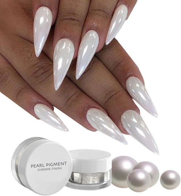 White Nail Chrome Powder Pigment Nails Crystal Shiny Mirror Dust Glazed Donut Online Hot Sale