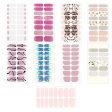 16 Strips Nail Art Stickers Stylish Nail Wraps Self-Adhesive Full Cover Sticker on Sale