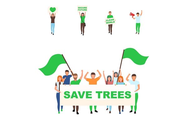 Environmental movement flat concept vector illustrations set Online Sale