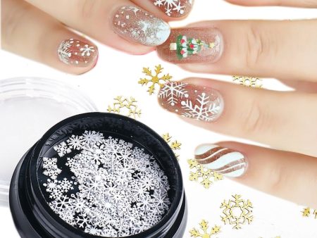 1 box White Snowflake 3D Nail Art Sequins Winter Christmas Snow Flakes Holographic Charms Polishing Gel Accessories SA1980 Fashion