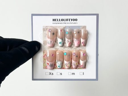 【HANDMADE】THE BUBBLE - TEN PIECES OF HANDCRAFTED PRESS ON NAIL Fashion