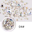 1 Box Glitter 3D Rhinestones AB Flat Back Shiny Stones Nail Art Decorations Mixed Size Nail Gems Crystal Strass Accessories Fashion