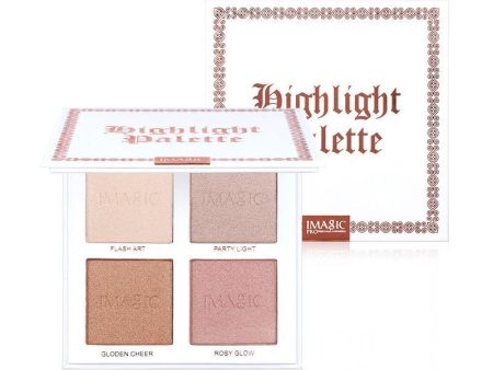 MAGIC Highlighter Powder Palette Shimmer Face Contouring Highlight Face Bronzer Makeup 4 Colors Highlighter Brighten Skin (#01) For Discount