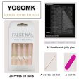 YOSOMK French Tip Press on Nails Long with Designs Pink and White Rhinestones False Fake Nails Press On Coffin Artificial Nails for Women Stick on Nails With Glue on Static nails Online Hot Sale