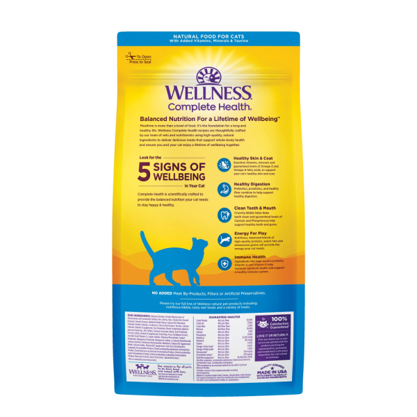 Wellness Complete Health Adult Health Deboned Chicken, Chicken Meal & Rice Recipe Dry Cat Food Supply