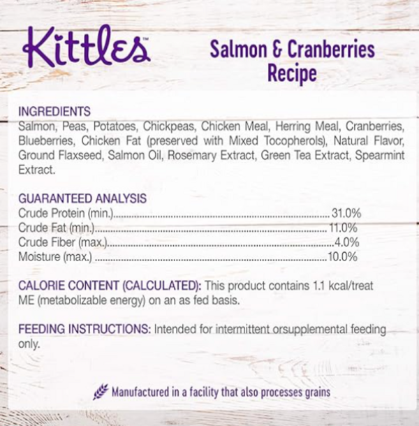 Wellness Kittles Crunchy Salmon & Cranberry Cat Treats Supply